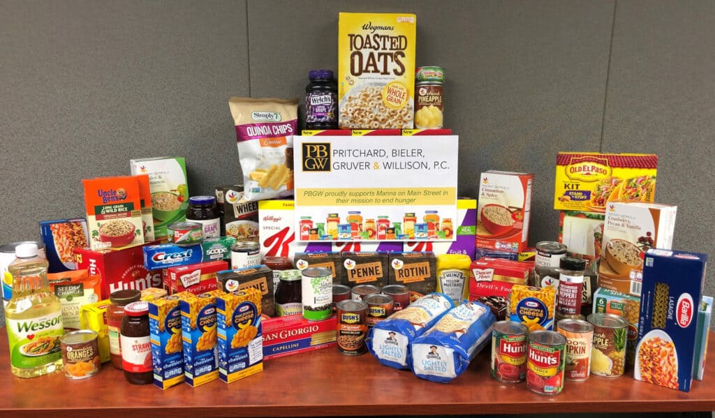 manna-food-drive PBGW food drive display